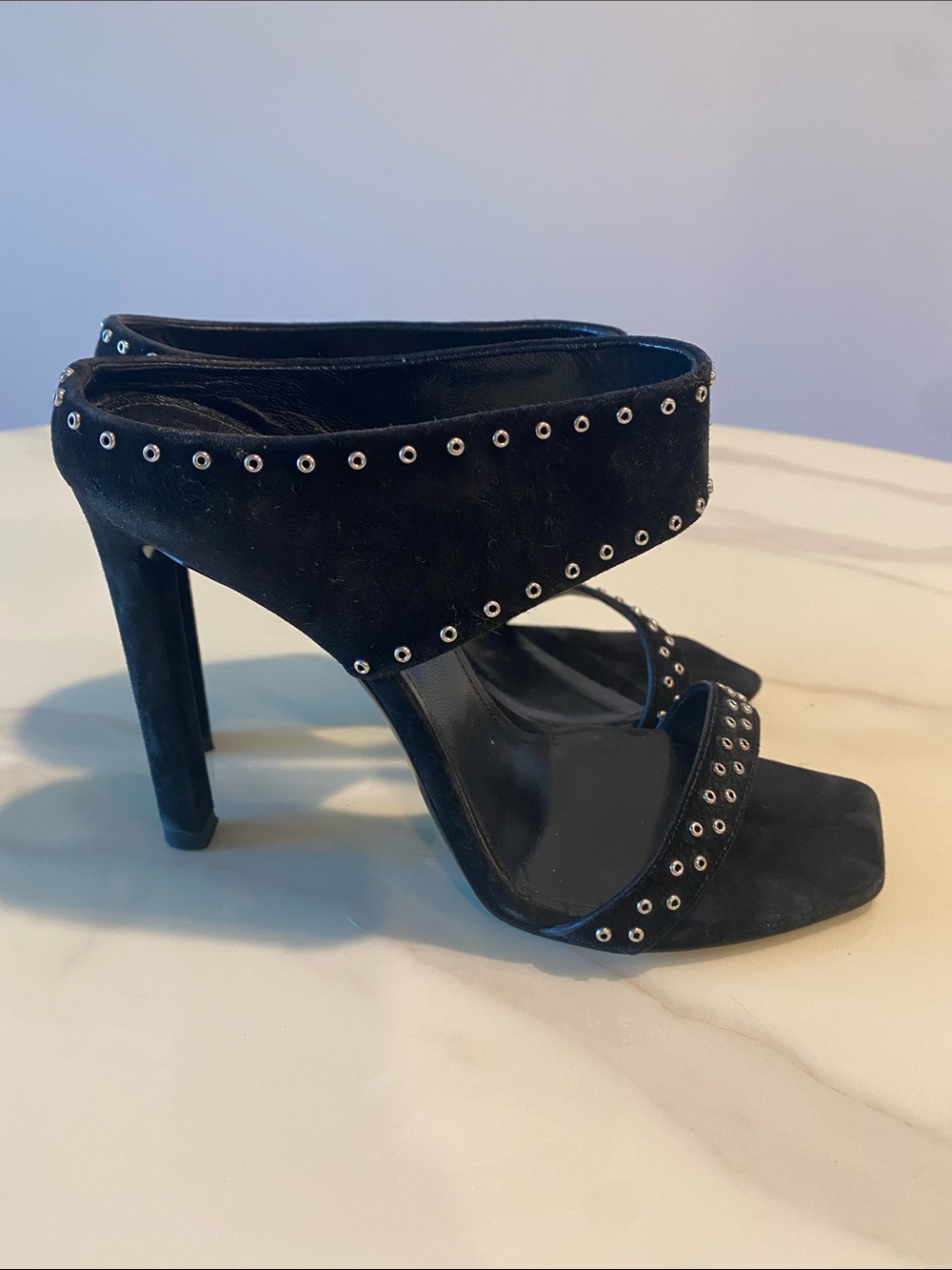 Saint Laurent Black Studded Heels